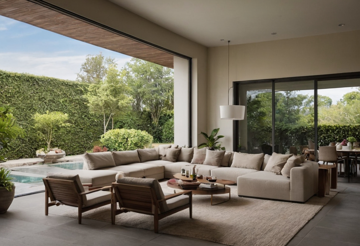 Luxury interior image showing The right sofa size depends on seating depth, wall length, conversation distance, and delivery access